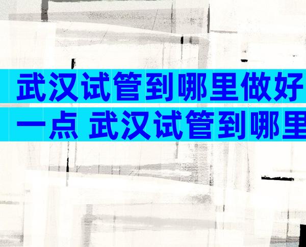 武汉试管到哪里做好一点 武汉试管到哪里做好一点的医院